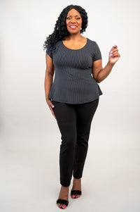 Kim Cap, Blk/Grey Stripe, Bamboo - Final Sale