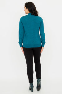 Kitten Cardigan,  Soft Teal, Merino Wool