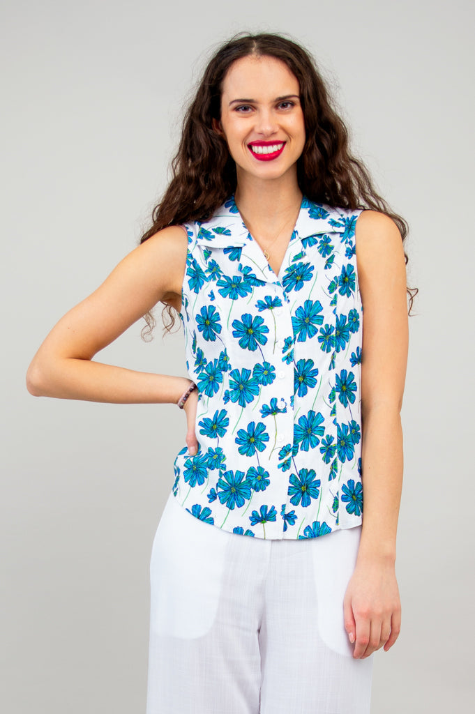 Lexa Tank, Aster, Linen Bamboo- Final Sale