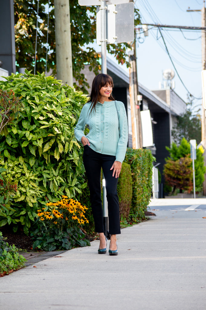 Persimmon Sweater, Mint, 100% Cashmere