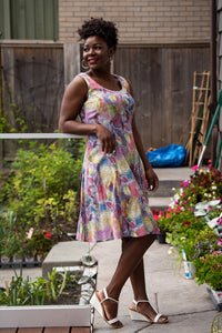 Sara Dress, Rosebud, Linen Bamboo- Final Sale