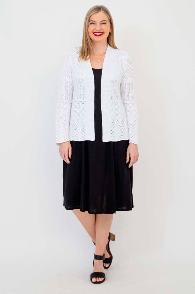 Linda Sweater, White, Cotton