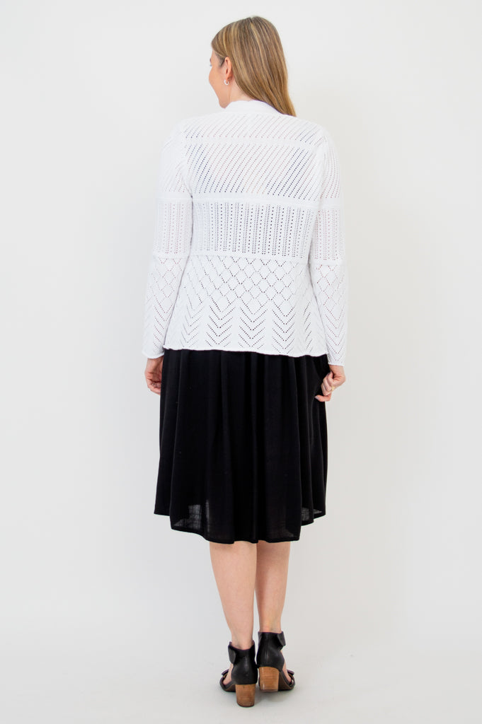 Linda Sweater, White, Cotton