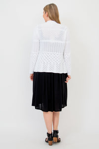 Linda Sweater, White, Cotton