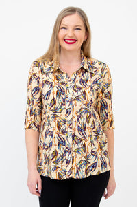 Lorine Blouse, Alma, Linen Bamboo - Final Sale