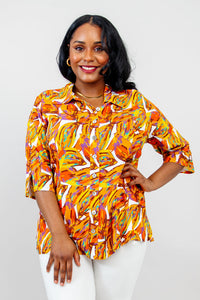 Lorine Blouse, Koko, Linen Bamboo - Final Sale