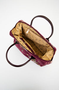 Maroon Flower Print Handbag
