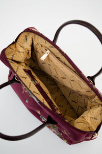 Maroon Flower Print Handbag