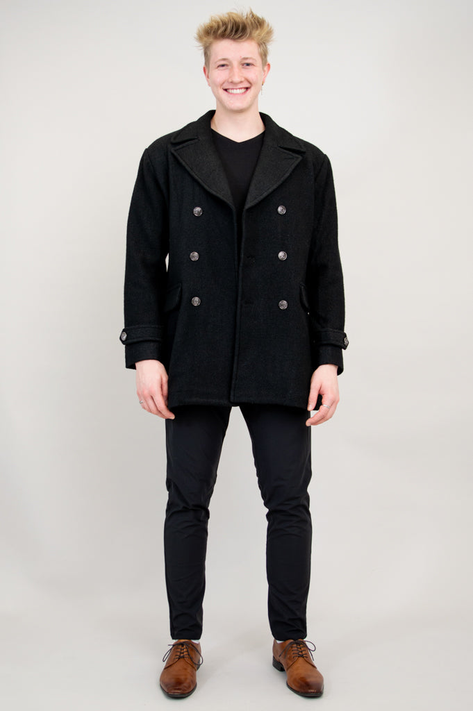 Mens Peacoat, Black