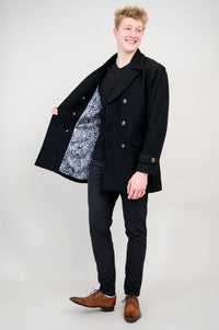 Mens Peacoat, Black