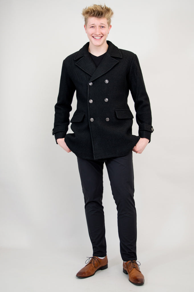 Mens Peacoat, Black