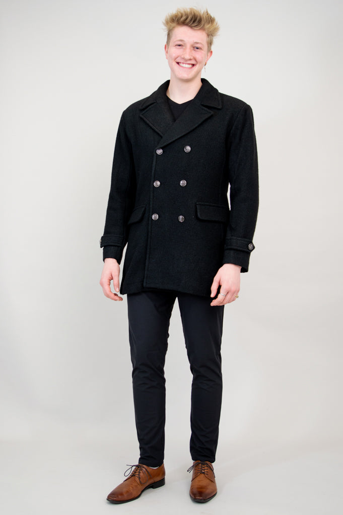 Mens Peacoat, Black
