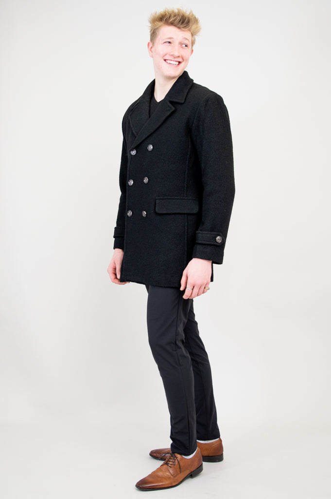 Mens Peacoat, Black