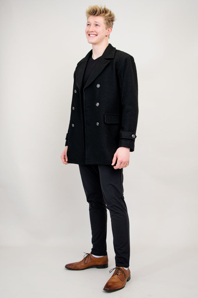 Mens Peacoat, Black