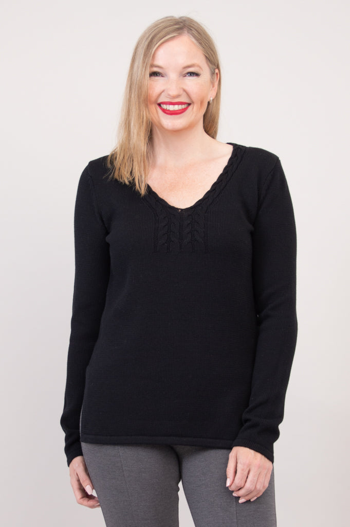 Muni Sweater, Black, Cotton - Final Sale