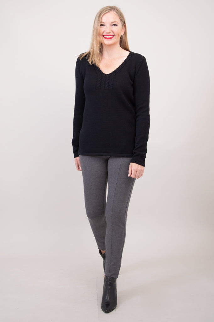 Muni Sweater, Black, Cotton - Final Sale