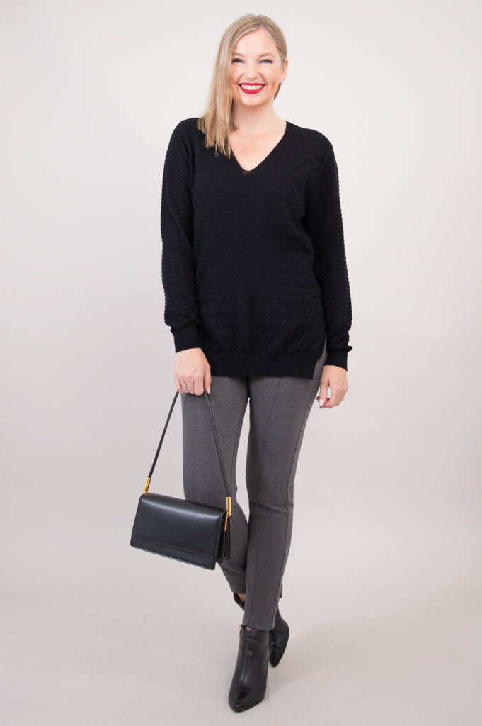 Muni Sweater, Black, Cotton - Final Sale