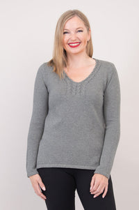 Muni Sweater, Grey, Cotton - Final Sale