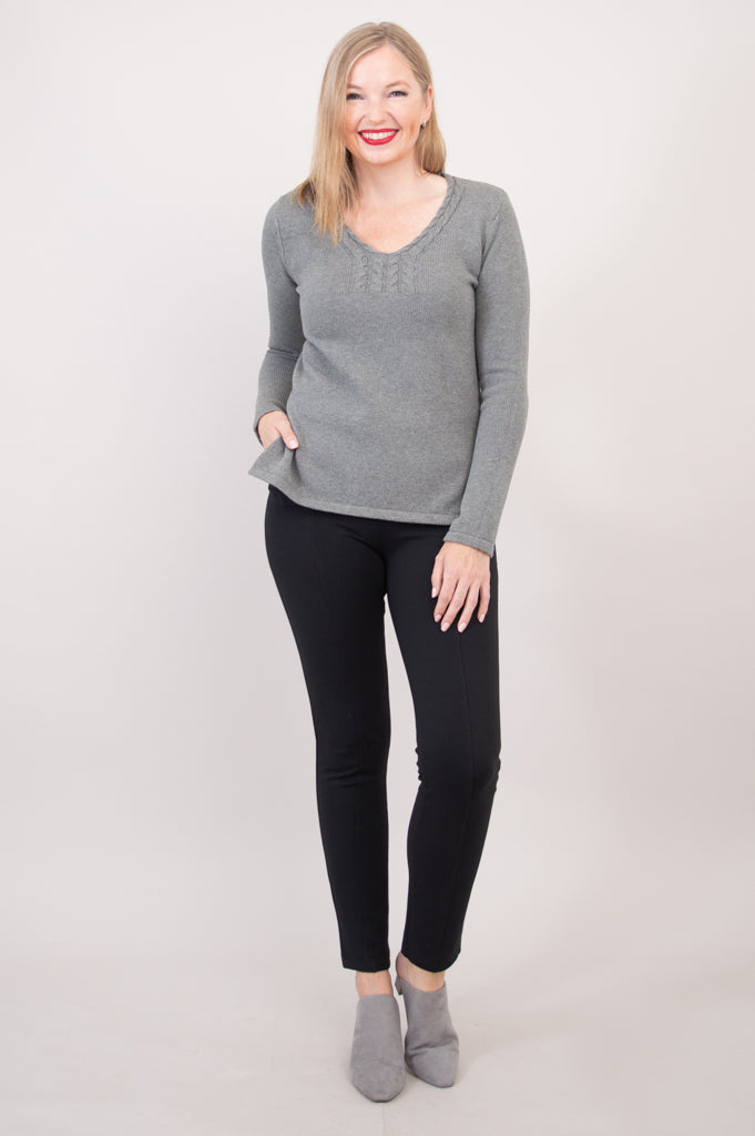 Muni Sweater, Grey, Cotton - Final Sale