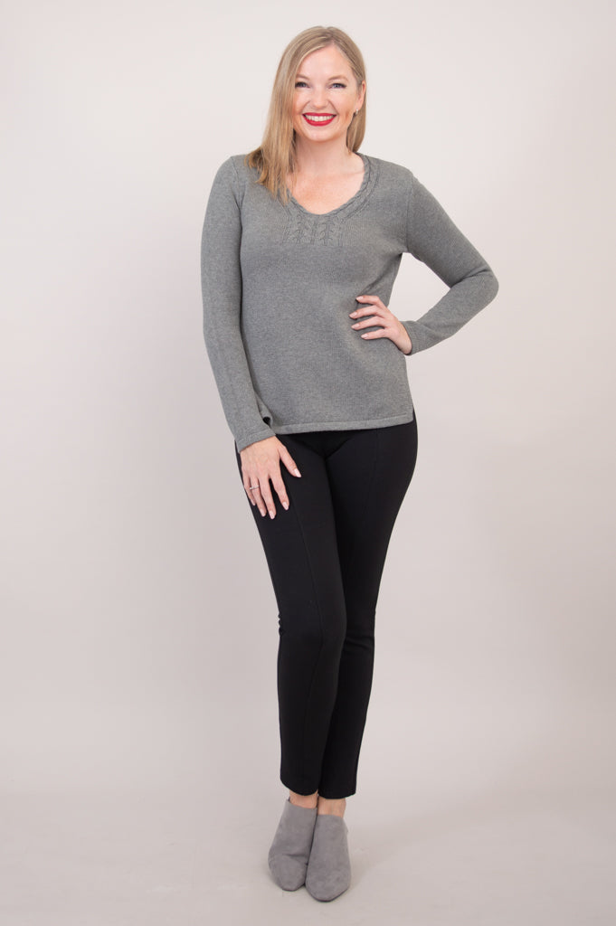 Muni Sweater, Grey, Cotton - Final Sale