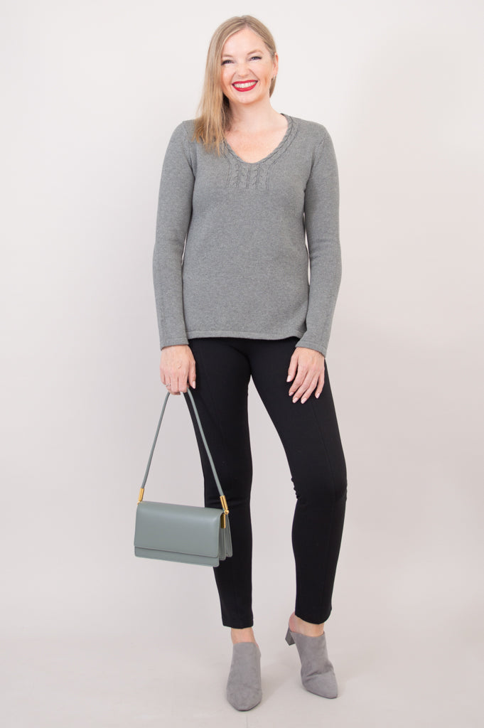 Muni Sweater, Grey, Cotton - Final Sale