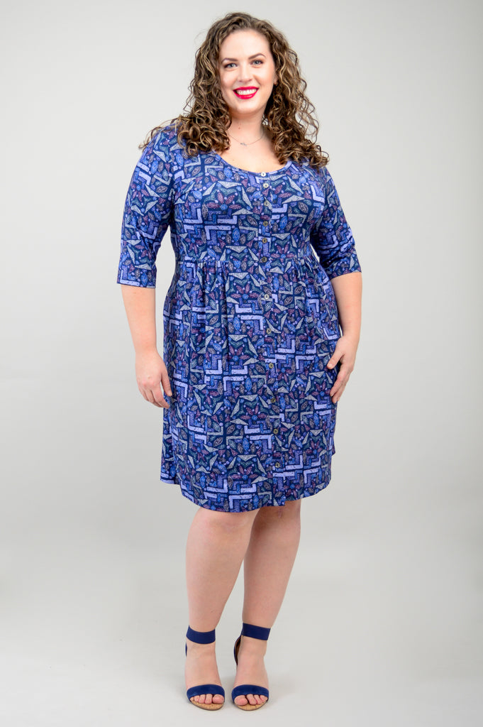 Nelly 3/4 Sleeve Dress, Motoca, Bamboo- Final Sale