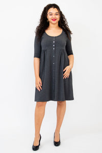 Nelly 3/4 Sleeve Dress, Graphite, Bamboo - Final Sale