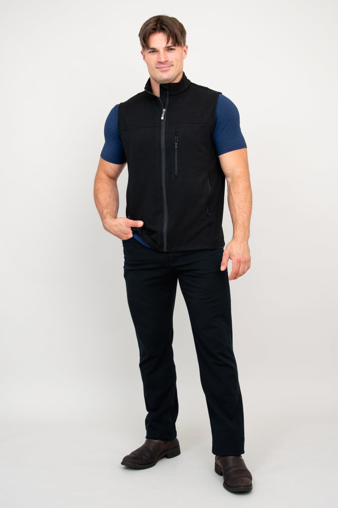 Nick Vest, Black, Bamboo Fleece