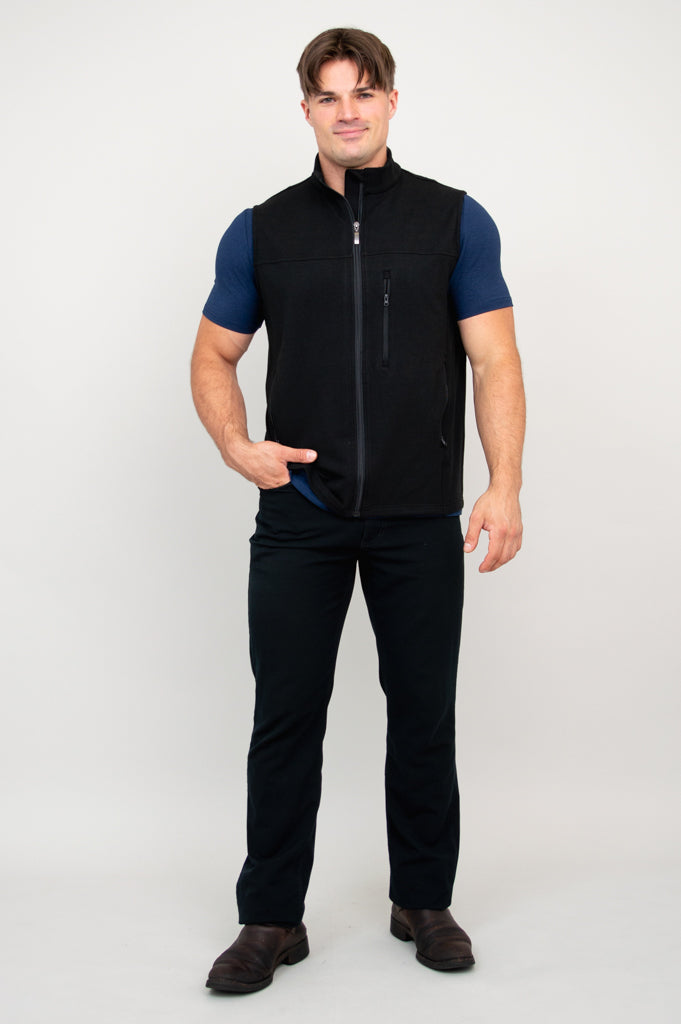 Nick Vest, Black, Bamboo Fleece