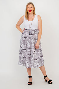 White Paloma Dress, French News, Linen Bamboo - Final Sale