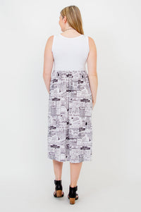 White Paloma Dress, French News, Linen Bamboo - Final Sale