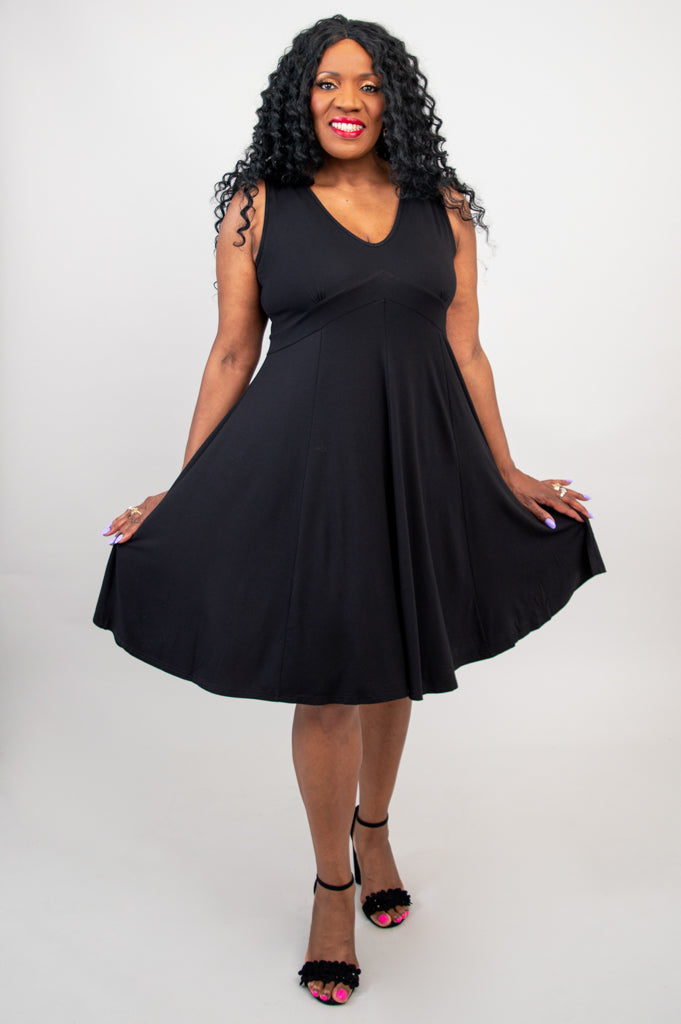 Pamela Dress, Black, Bamboo