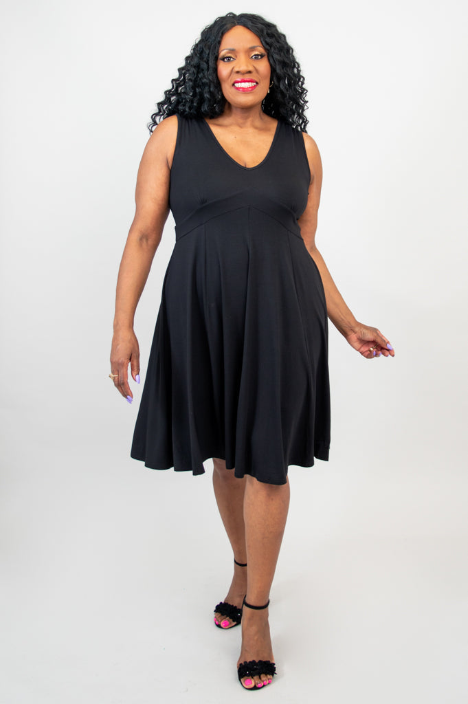 Pamela Dress, Black, Bamboo