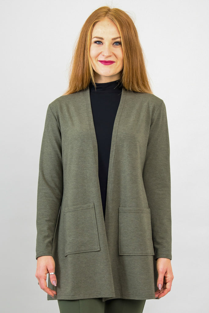 Pauline Jacket, Yarn Dye Khaki, Bamboo - Final Sale