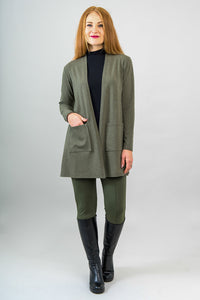Pauline Jacket, Yarn Dye Khaki, Bamboo - Final Sale