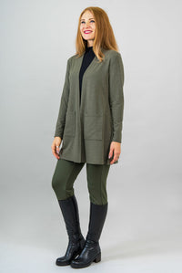 Pauline Jacket, Yarn Dye Khaki, Bamboo - Final Sale