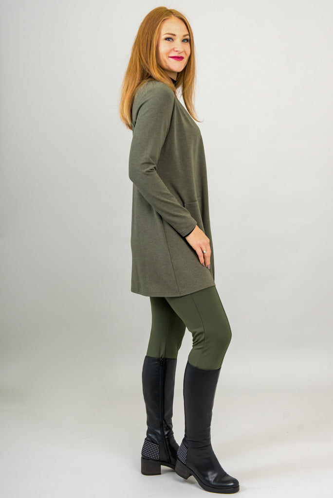 Pauline Jacket, Yarn Dye Khaki, Bamboo - Final Sale