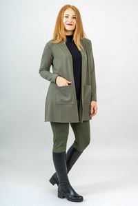 Pauline Jacket, Yarn Dye Khaki, Bamboo - Final Sale