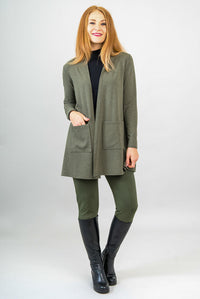 Pauline Jacket, Yarn Dye Khaki, Bamboo - Final Sale
