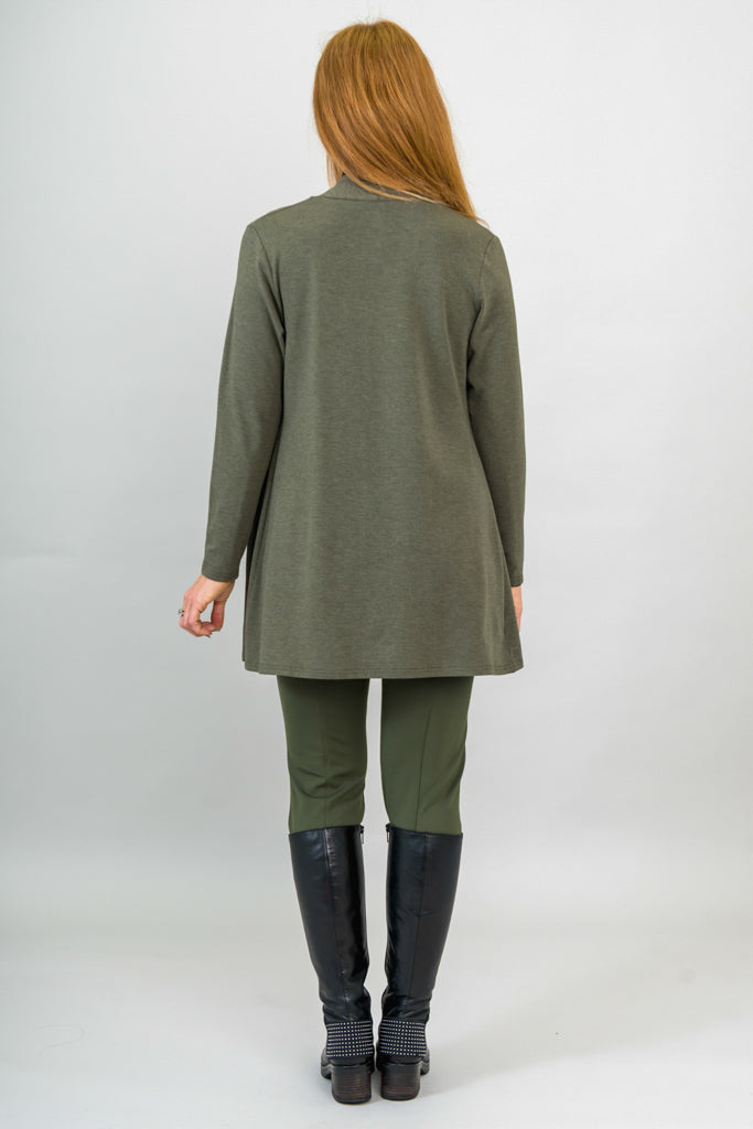 Pauline Jacket, Yarn Dye Khaki, Bamboo - Final Sale