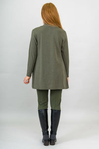 Pauline Jacket, Yarn Dye Khaki, Bamboo - Final Sale