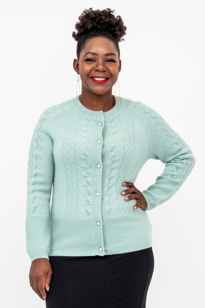 Persimmon Sweater, Mint, 100% Cashmere