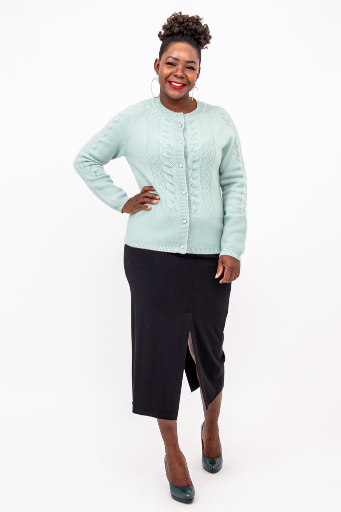 Persimmon Sweater, Mint, 100% Cashmere