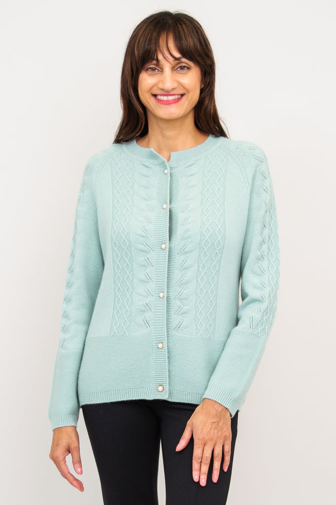 Persimmon Sweater, Mint, 100% Cashmere