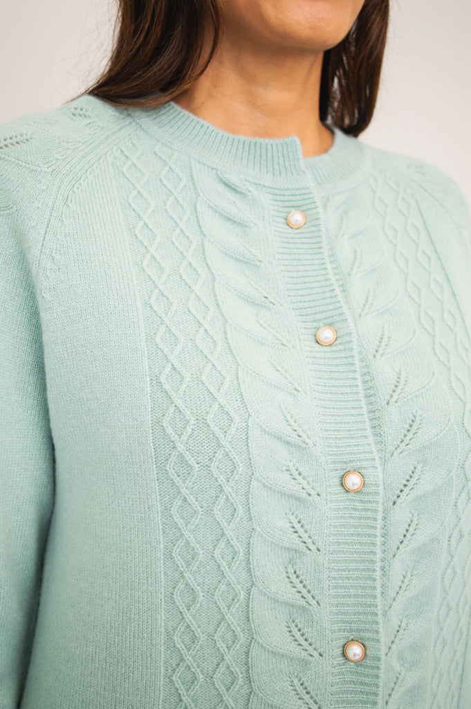 Persimmon Sweater, Mint, 100% Cashmere
