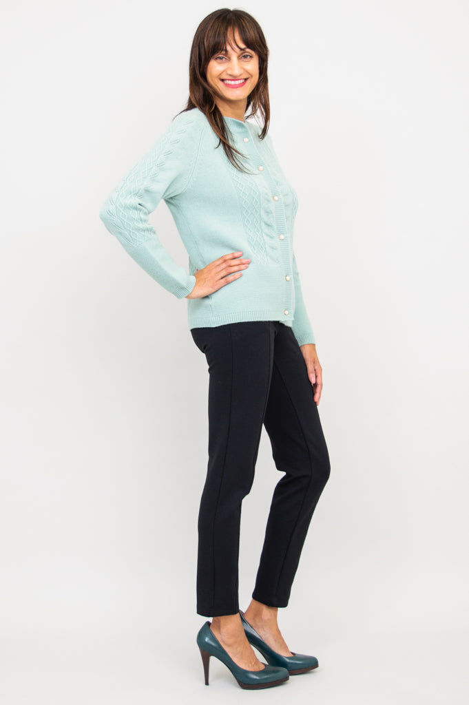 Persimmon Sweater, Mint, 100% Cashmere