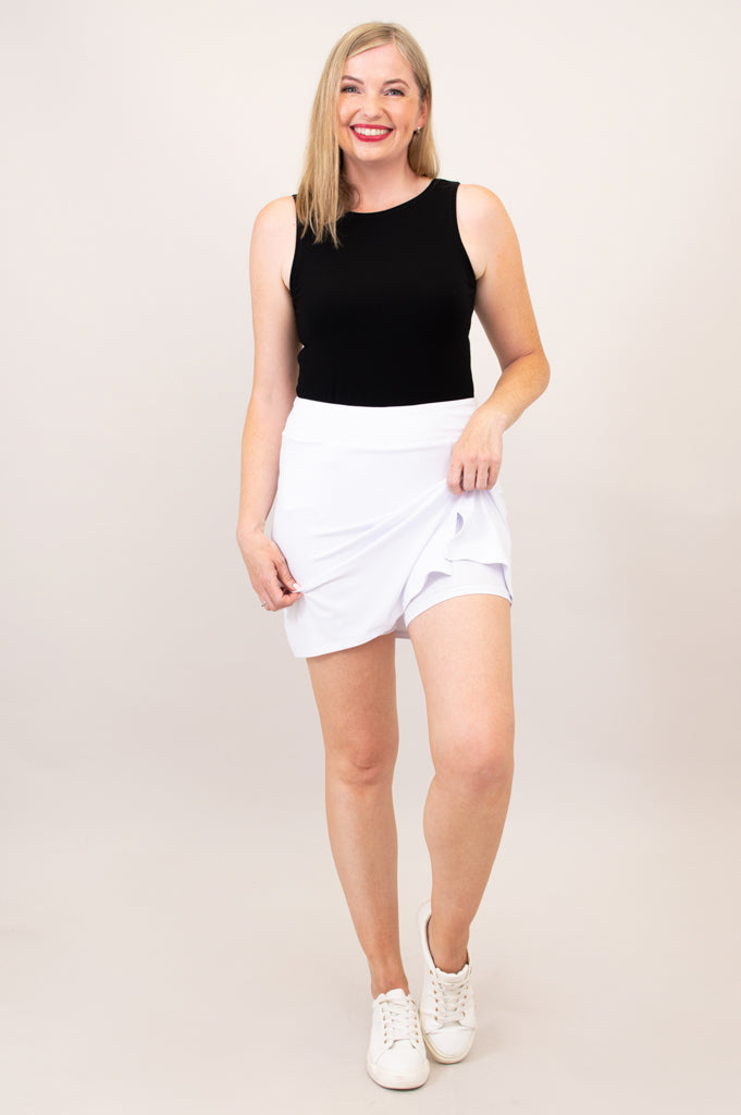 Melly Skort, White, Bamboo
