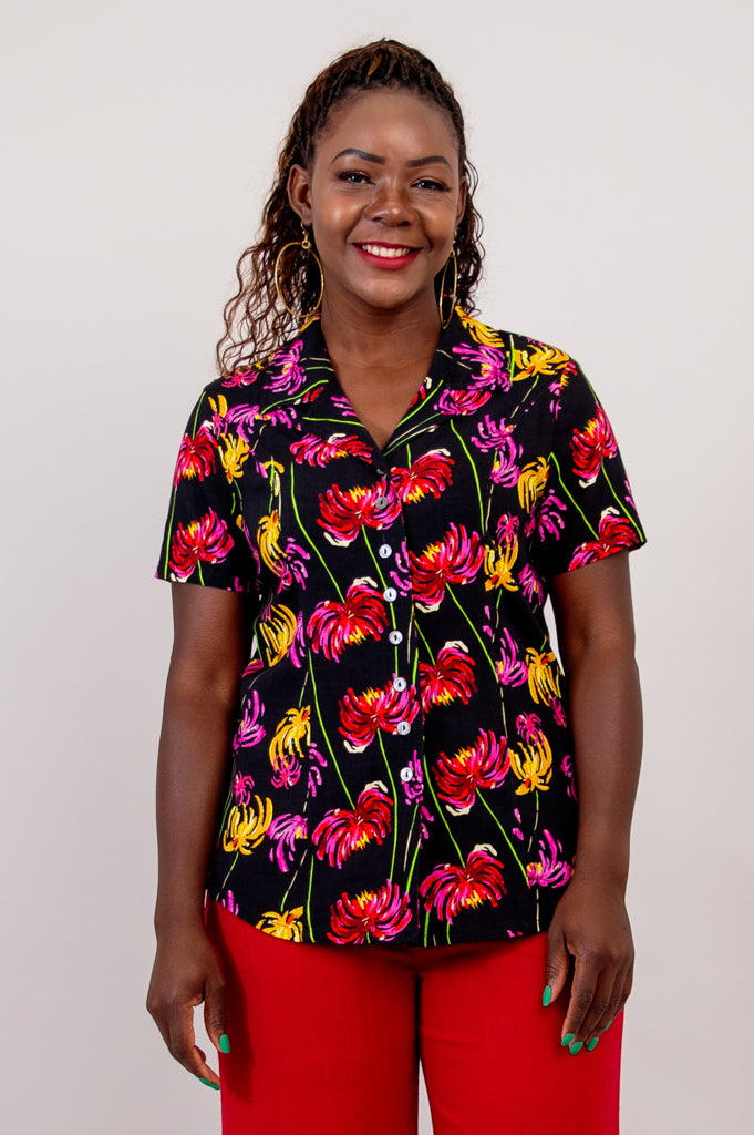 Samantha S/S Top, Mamina, Linen Bamboo- Final Sale
