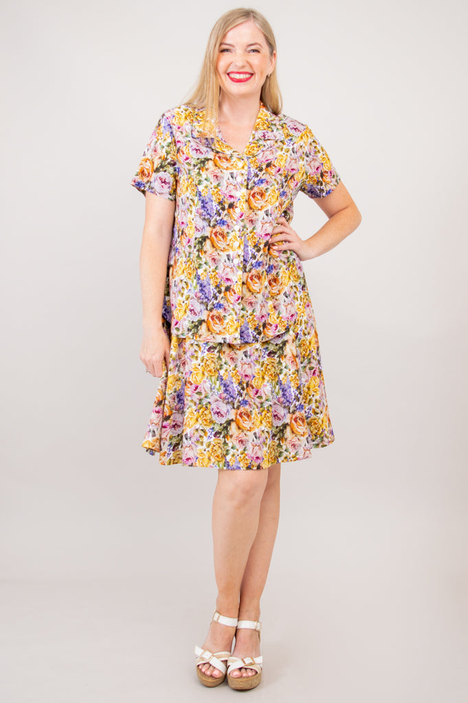 Sara Dress, Elodie, Linen Bamboo- Final Sale