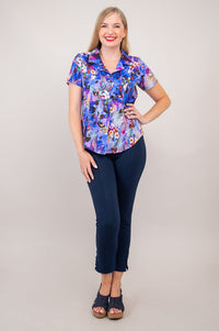 Samantha S/S Top, Vina, Linen Bamboo
